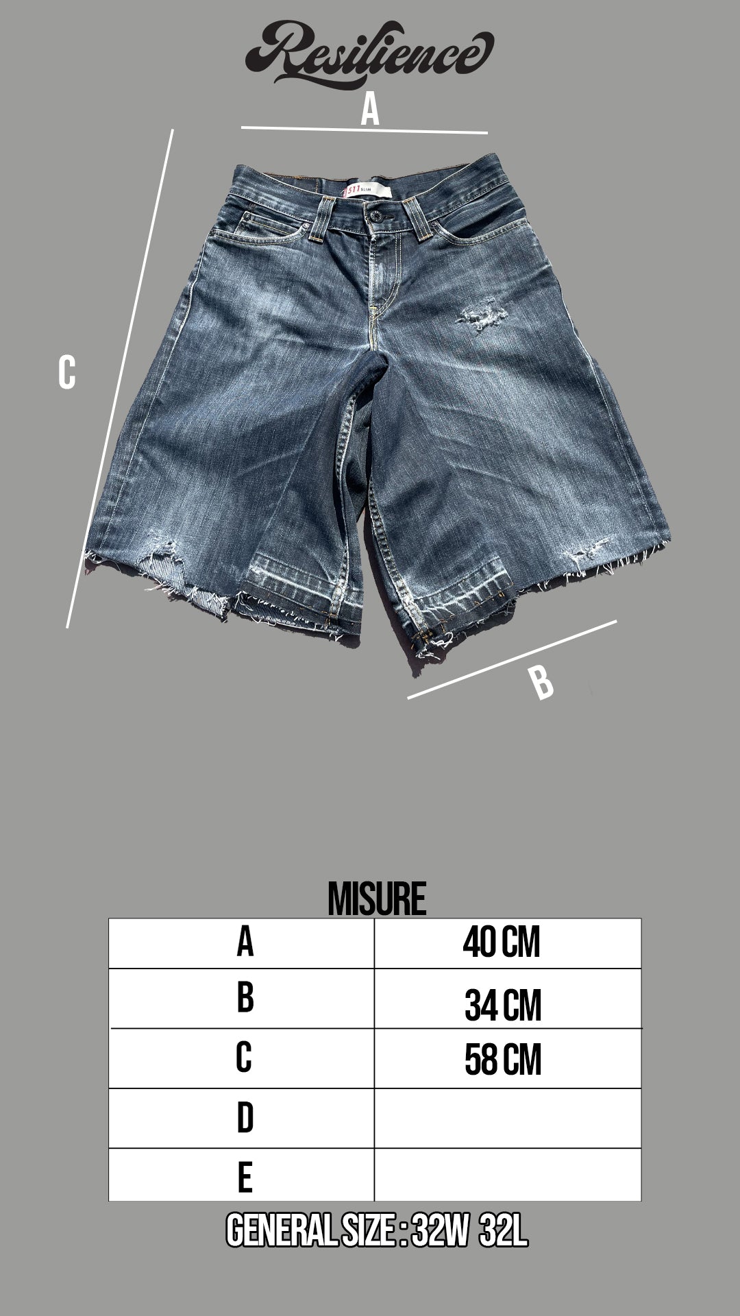 Resilience blue jorts