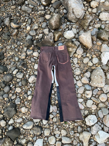 Resilience brown bleached fantasy flare jeans