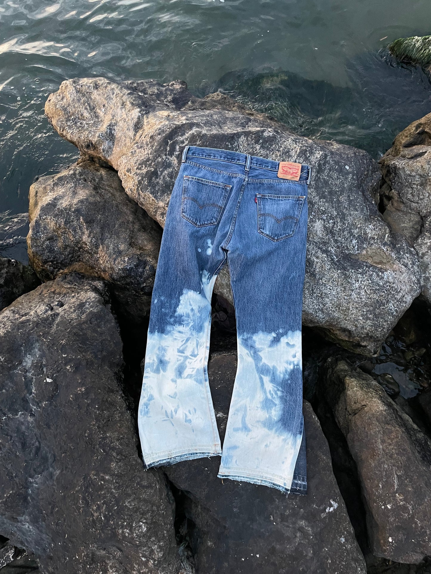 Resilience bleached flare jeans