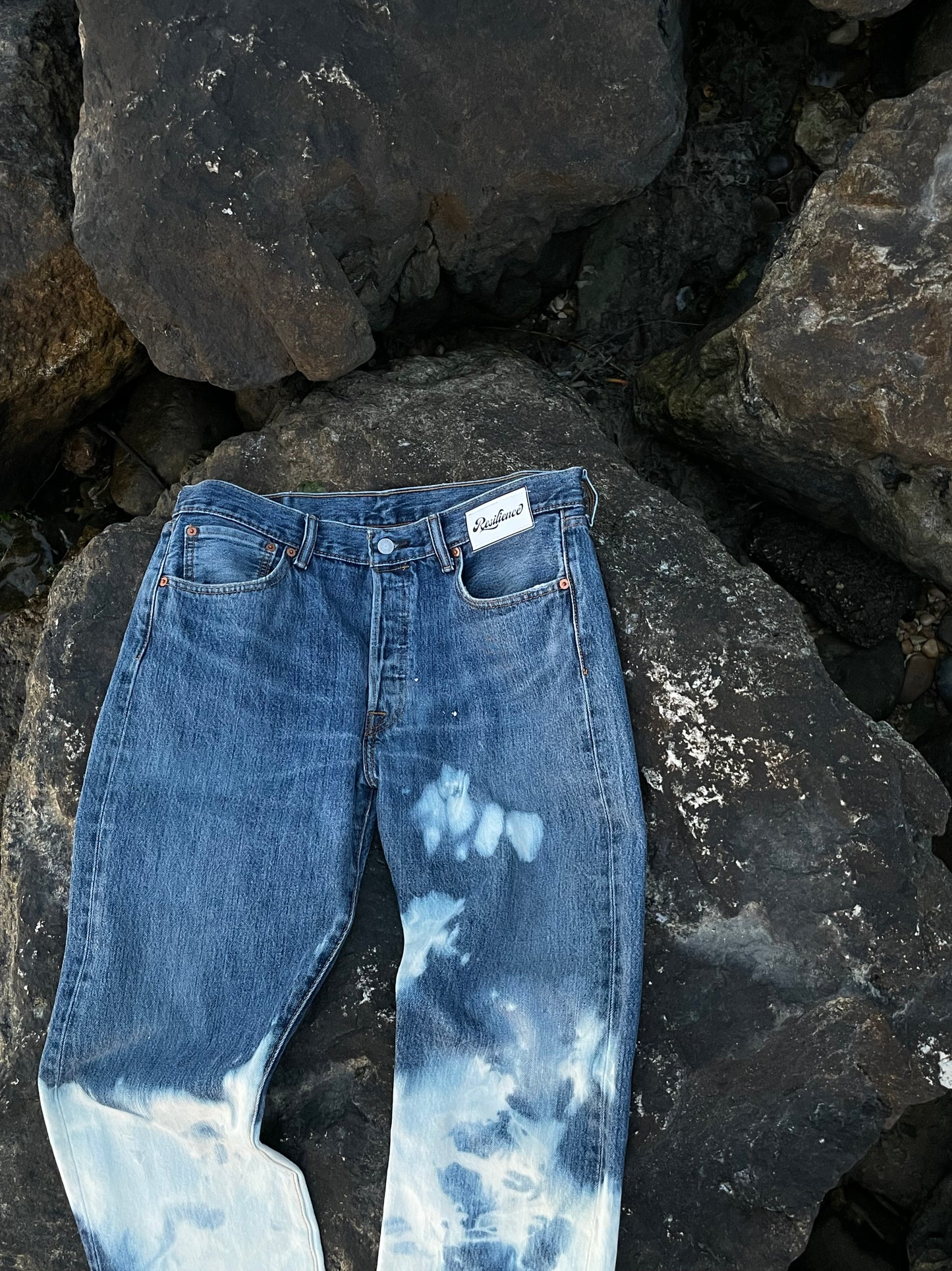 Resilience bleached flare jeans