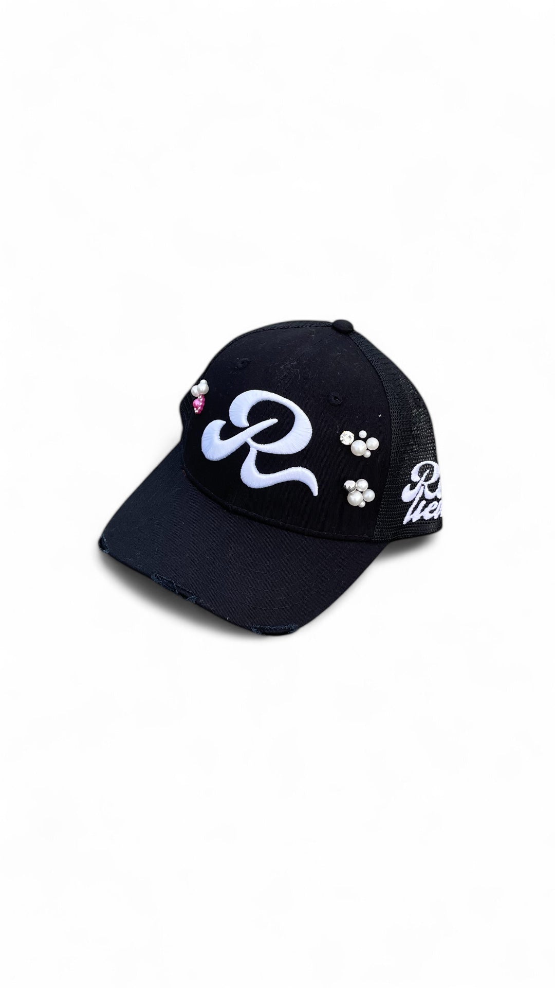 Trucker hat con perline colore nero