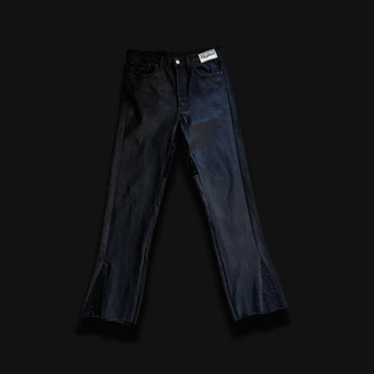 Resilience flare jeans lavaggio effetto pelle