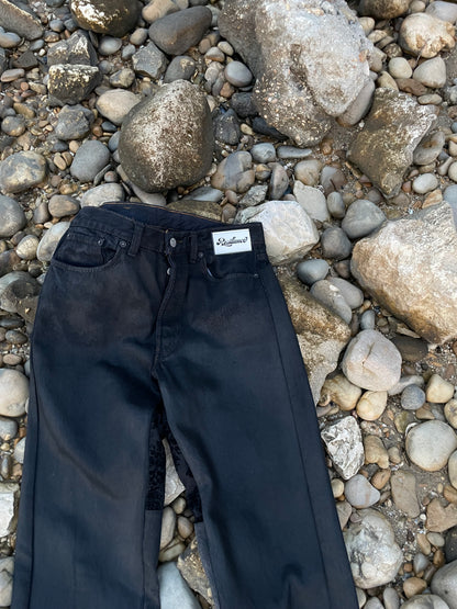 Resilience flare jeans lavaggio effetto pelle