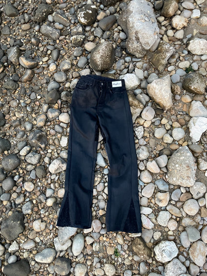 Resilience flare jeans lavaggio effetto pelle