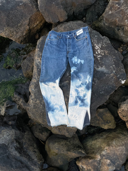 Resilience bleached flare jeans