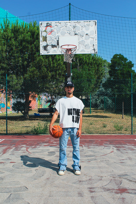 Resilience denim flare motivo in maglia