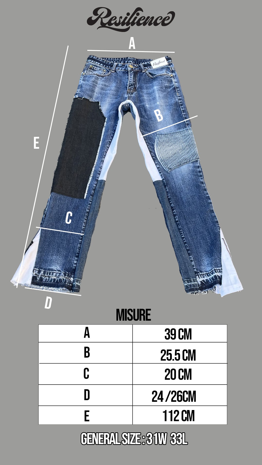 Resilience one leg knee flare jeans